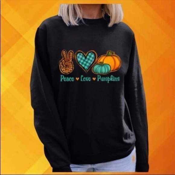 Tops - Peace love pumpkin graphic print sweatshirt